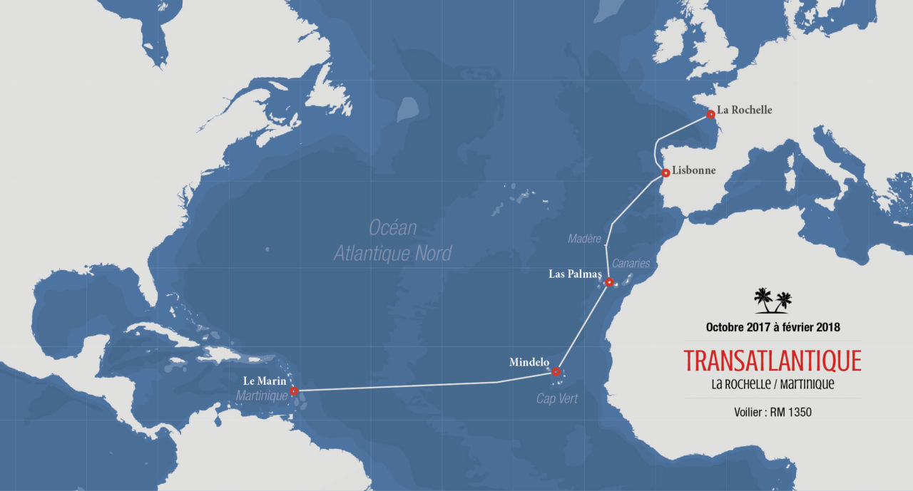Stage voile transat France Antilles - Embarquement équipier voilier