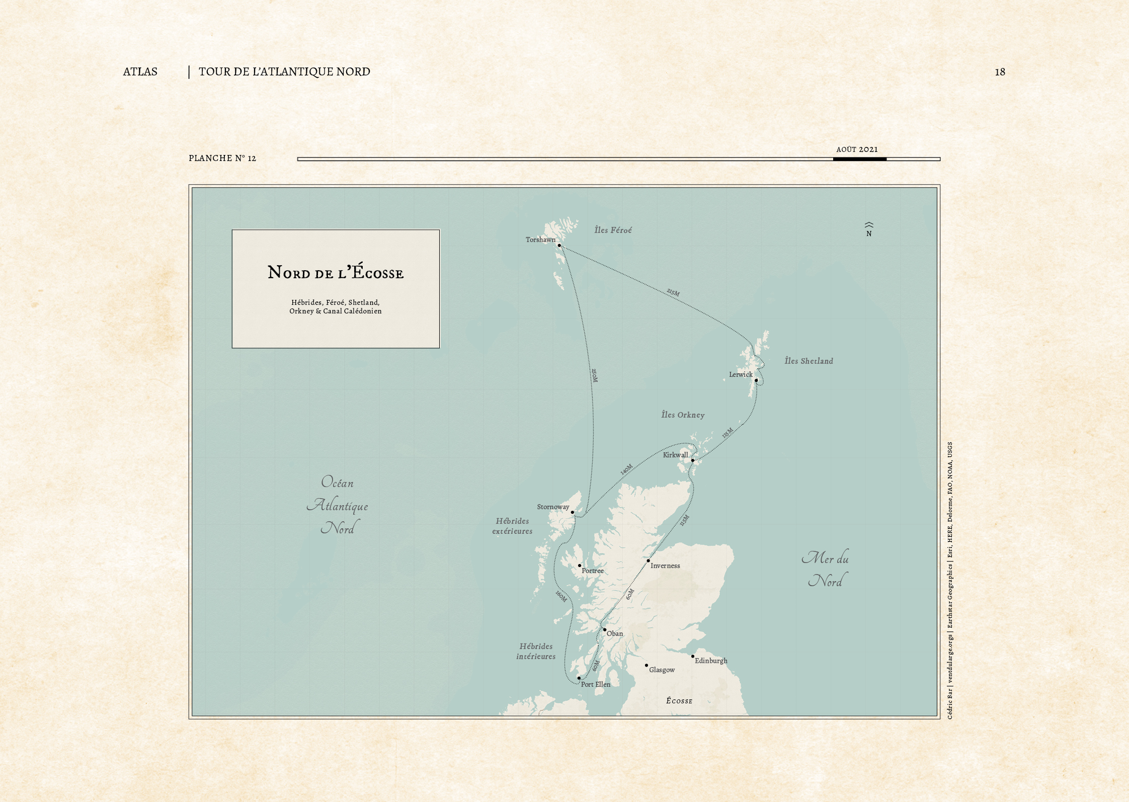 Carte Vent du Large - Navigation à la voile au Nord de l'Écosse